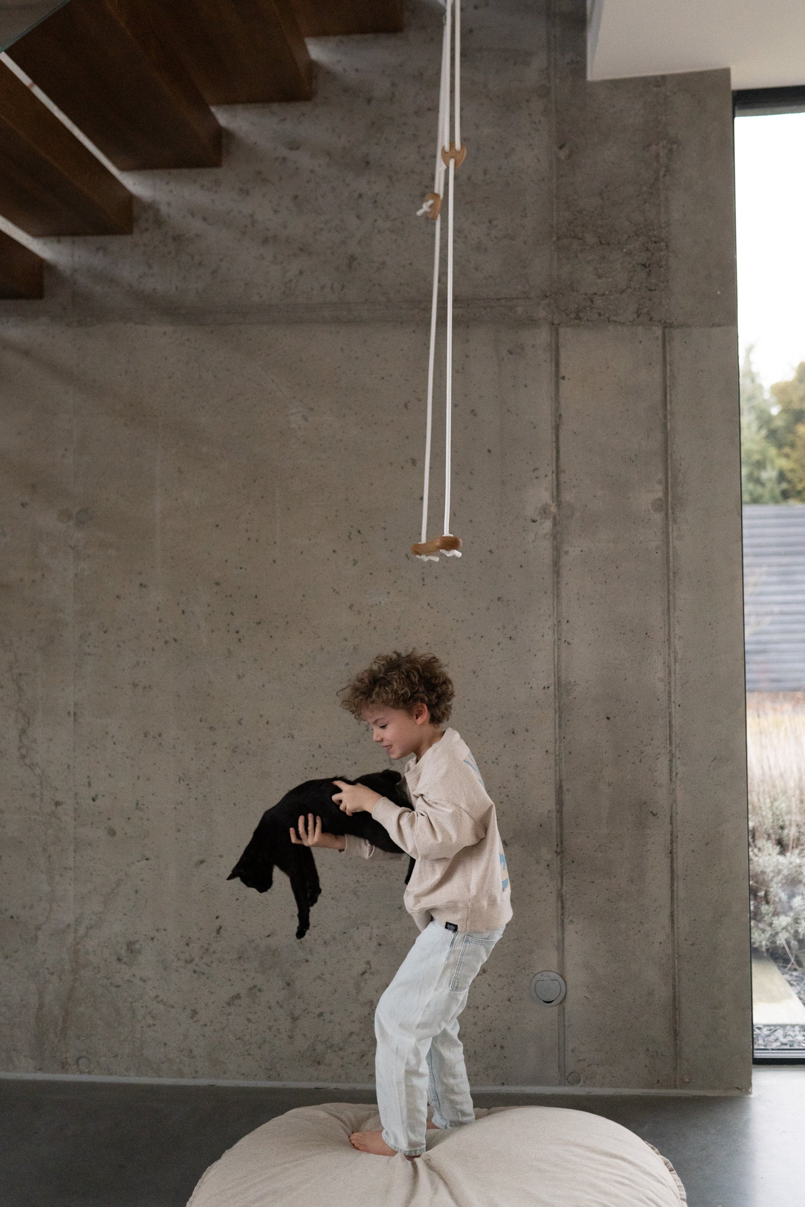 BONE trapetsi | tammi - valkoinen köysi