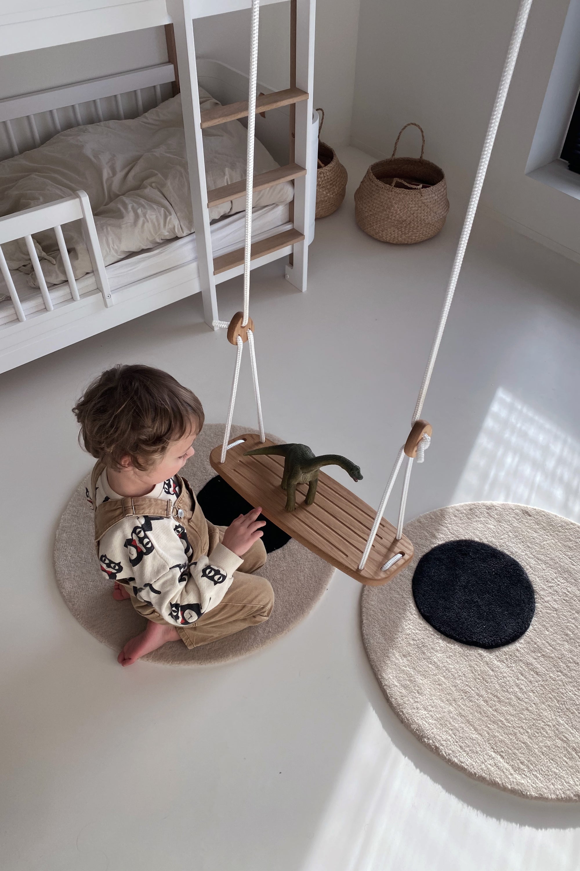 CLASSIC columpio | roble - cuerda beige