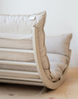 Chaise longue à bascule LAAKSO, coussin OHRA et cales | ensemble beige